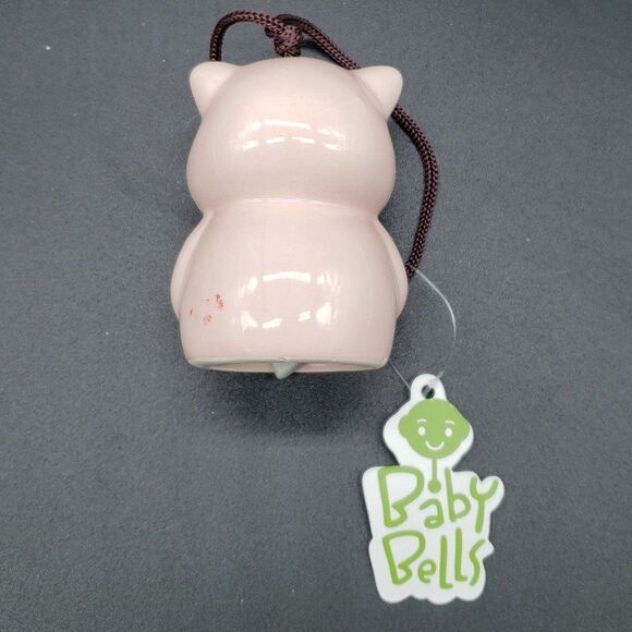 Green Earth Baby Bells Decorative Porcelain Pink Pig Hanging Bell Figurine (#1) - Picture 3 of 15